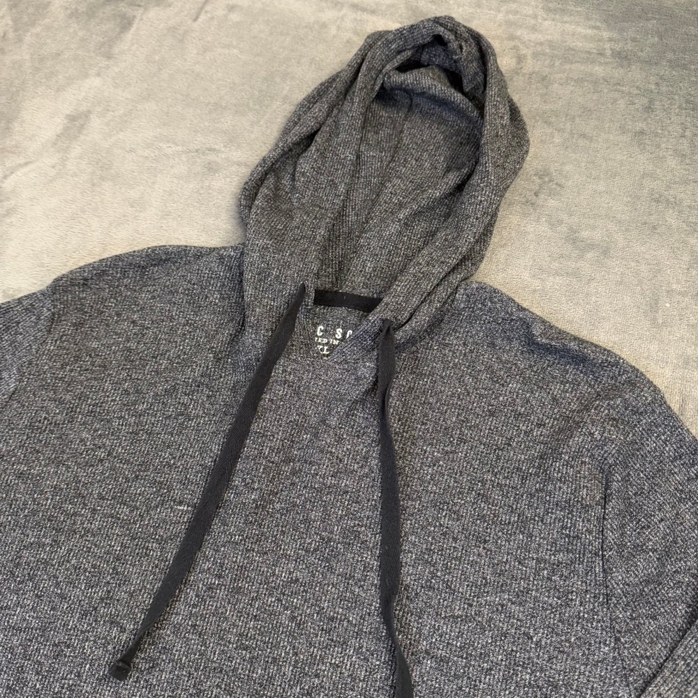 Rustic Souls Waffle Knit Hoodie Womens Extra Large Gray Lightweight Pullover